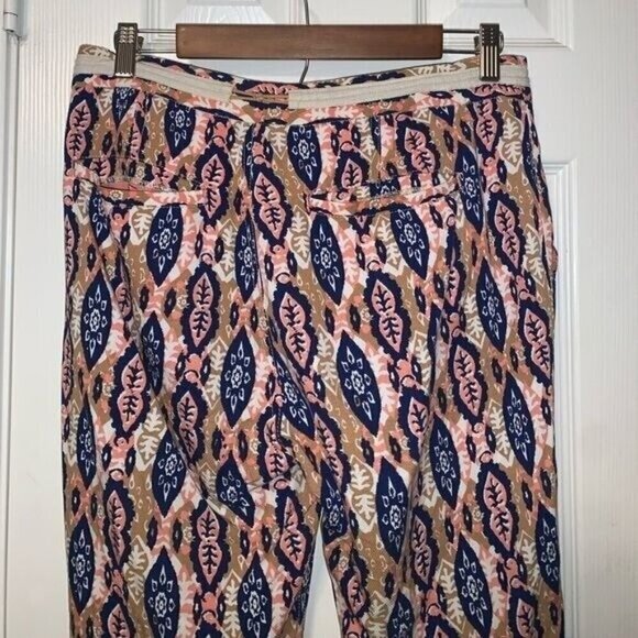 Pilcro and the Letterpress Anthropologie Paz Ikat Boho Drawstring Joggers Sz 27 - Picture 5 of 10